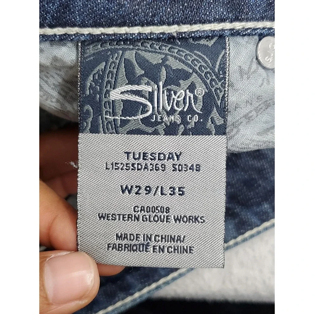 Silver Jeans Co. Women Jeans W29/L35 Blue Denim TUESDAY 35